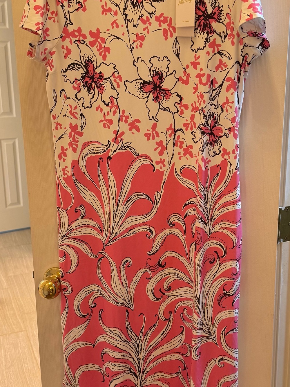 Lilly Pulitzer Pink & Cream Floral Maxi Dress